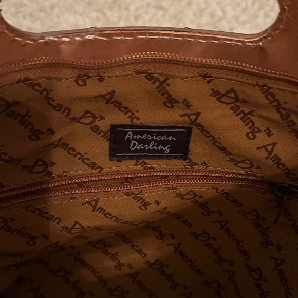 American Darling Tan and Cream Crossbody Bag with Fringe - Picture 4 of 10